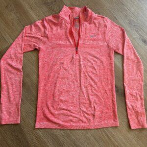 Nike Women's Dri-Fit 1/4 Zip Coral/Pink Running Pullover Size S